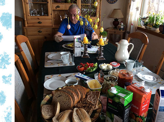 ノルウェーの朝食の食卓